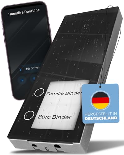 DoorLine Slim DECT Farbe: Schwarz von Telegärtner Elektronik l Clevere Türstation l per Knopfdruck mit der AVM FRITZ!Box zur Tür-Sprechanlage gekoppelt l erweiterbar zur Video-Sprechanlage I von DOORLINE