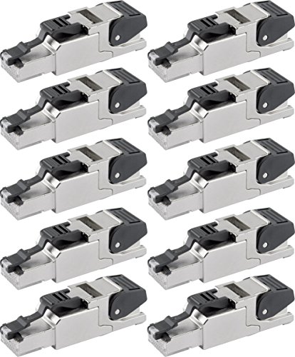 Telegärtner J00026A2000 feldkonfektionierbarer RJ45-Stecker für AWG24/1-AWG22/1, AWG27/7-AWG22/7 (10 Sätze) von TELEGARTNER