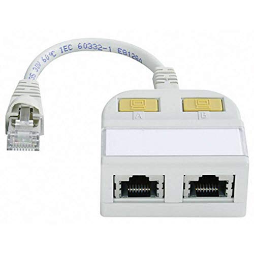 TELEGARTNER T-Adaptor S Cat.5e, 2x10/100BT Grau von TELEGARTNER