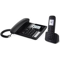 Telekom PA 207 plus 1 DECT Schnurloses Telefon analog Anrufbeantworter, inkl. Mobilteil Schwarz von Telekom