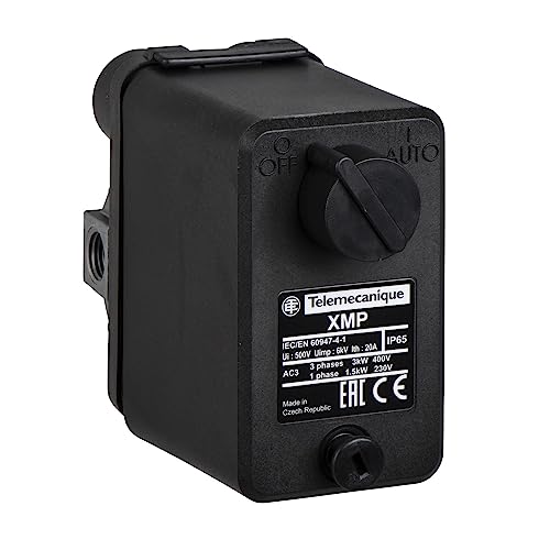 Schneider XMPR12B2433 XMP-Druckschalter, 12 Bar, 4 x G 1/4" (Buchse), 2Ö, Ein/Aus-Taste von Telemecanique