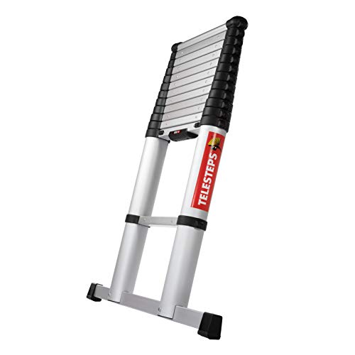 Teleskopleiter 3,8m mit Quertraverse von TELESTEPS I ECO Line I Mit Air-Damping-System I Anti-Rutschprofil für den sicheren Halt I EN 131 I 72430-682 von Telesteps