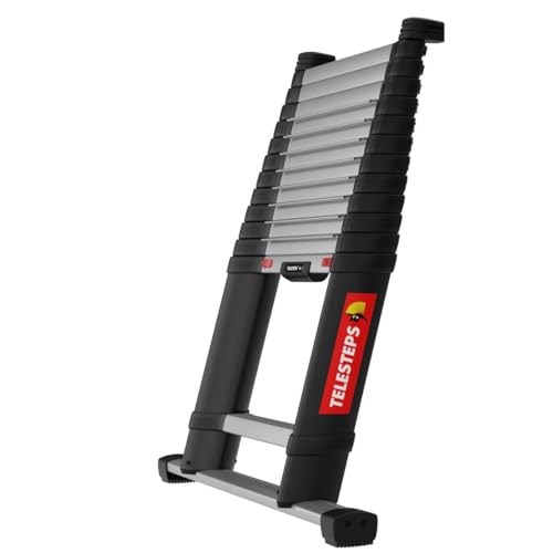 Teleskopleiter 4,1m von TELESTEPS I Made in Sweden I Prime Line I Kompakte Qualitätsleiter mit patentiertem Premium Design I Dreieckige Holme I EN 131 Zertifiziert I 72241-781 von Telesteps