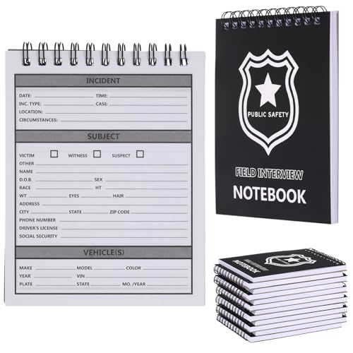 Teling Public Safety Police Field Interview Notebook Report Notepad for Law Enforcement Officer Gifts Ticket Book Notebook Cop Interview Equipment Accessories, 70 Sheets/ 140 Pages(4.25x5.5 Inch) von Teling