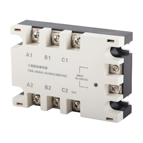 40A 3-Phasen SSR AC-AC Solid State Relais, 90-250VAC Eingang 24-480VAC Last - TSR-40AA-H Halbleiterrelais für CNC, Industrieautomatisierung, Ampeln, explosionsgeschützt & hohe Schaltgeschwindigkeit von Telituny