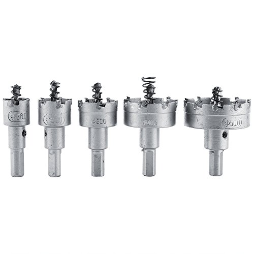 Telituny Hartmetall Lochschneider, 20mm, 25mm, 30mm, 40mm, 50mm 5 Teile HSS Bohrer Lochsäge Set TCT Cores Metallbearbeitung Loch Cutter Werkzeuge für Metall Edelstahl Eisen Blech Messing, Fiberglas Telituny Hartmetall Lochschneider, 20mm, 25mm, 30mm, 40mm, 50mm 5 Teile HSS Bohrer Lochsäge Set TCT Cores Metallbearbeitung Loch Cutter Werkzeuge für Metall Edelstahl Eisen Blech Messing, Fiberglas von Telituny