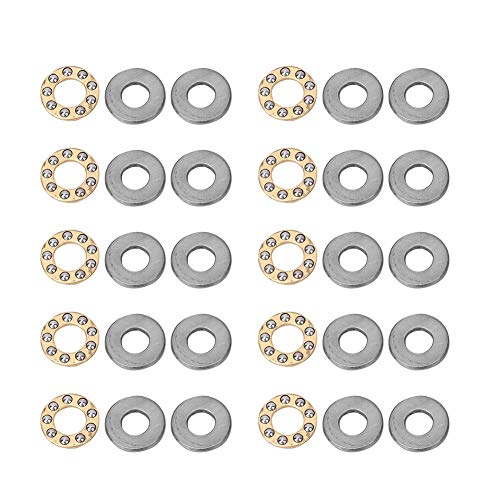 Axiallager -10 Stück Axialkugellager Miniatur-Hochpräzisions-Flachstahllager-Set(F7-13M 7 * 13 * 4.5mm) von Telituny