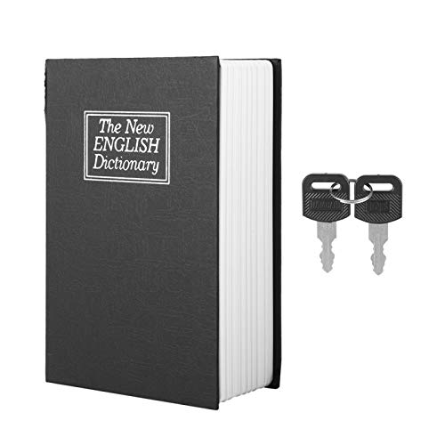 Buchsafe, Englisch Wörterbuch Safe Box Hohles Buch mit Geheimfach,Sammlung Aufbewahrungskoffer mit 2Keys,Passport Bankdatei Geld Wertsachen Schmuck Aufbewahrungsbox Dekorative Buch(Black) von Telituny