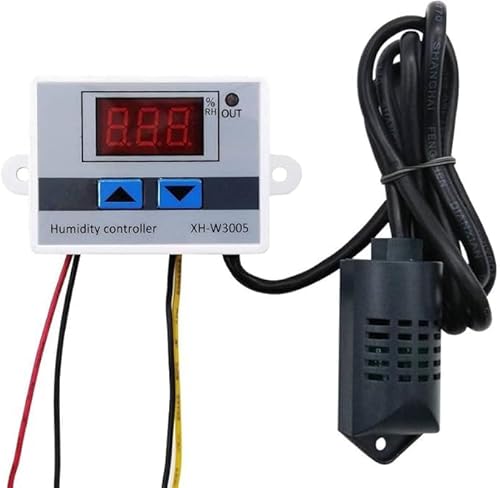 Telituny Digitaler Feuchtigkeitsregler XH-W3005 Digitaler Hygrometer-Schalter-Controller Feuchtigkeitssensor 0 99% relative Luftfeuchtigkeit für Gewächshaus Inkubator Heimbrauen (220V) von Telituny