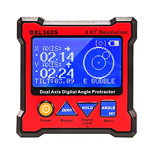Winkelmesser Digital Box, DXL360S Dual Axis Digital Level Box, Digitaler Dual Achsen Wasserwaage Elektronische Neigungsmesser, Level Angle Finder für Holzbearbeitung Baugewerbe Automobilindustrie von Telituny
