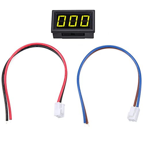 Digitales Amperemeter 3-stelliges LED-Digital-Amperemeter/Amperemeter Strommesser Panel Mikroeinstellung für Präzisionsmessung DC0-1A(Gelb) von Telituny