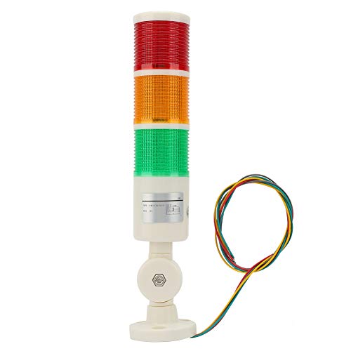 Telituny Industrielle Signalleuchte, 3-lagige Signalturmleuchten 24V DC LED Warnlampen Signalturm Faltbares Alarmlicht für Werkstatt, Baustelle, Fabrik, Wachposten, Rote Gelbe Grüne Signalleuchte von Telituny