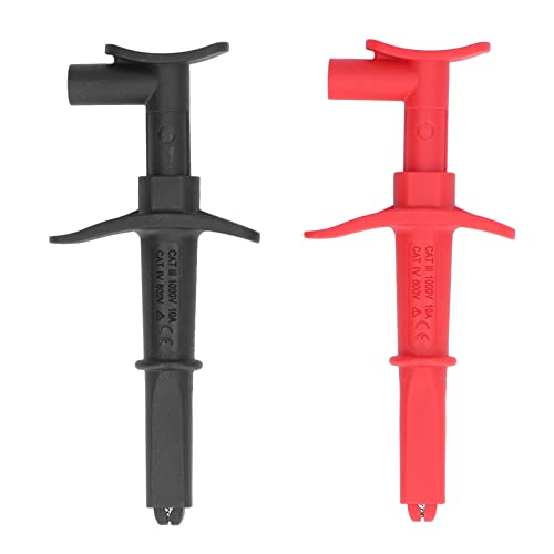 Messhaken-Klemmen, 2er-Pack Hochspannungs-Krokodilklemmen, 1000V/10A CATⅢ, Kupfer-Krokodilklemmen für Multimeter, Elektronik-Tests, mit 16mm Maulöffnung (Rot & Schwarz) von Telituny