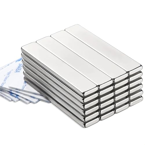 Rechteckige Neodym Magnete, 24 Stück 60x10x3mm Leistungsstarke Neodym-Stabmagnete, N35 Seltenerdmetall Magnete Stark Kühlschrank-Magnetstab für Home Office Duschtür Schulhandwerk, Tragfähigkeit 1 kg von Telituny