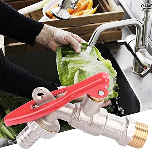 Telituny 1/2" Messing-Wasserhahn mit Schlossfunktion, Außenwasserhahn mit Vorhängeschloss, Dichtes Gartenventil aus Korrosionsbeständigem Messing für Küche & Garten (1,6MPa Druckfest) von Telituny