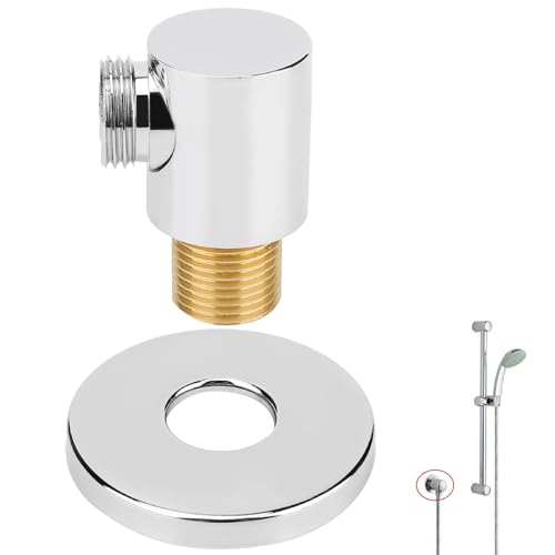 Telituny 1/2" Wandanschlussbogen Dusche, Haushalts-Kupfer-Wand-Brauseschlauch-Anschluss, Handbrause Duschbrause Halterung für Hand und Badewannen Duschdüsen von Telituny