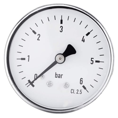 Telituny 1/4 "NPT Manometer, TS-60-6bar Hohe Präzision Manometer Wasser Füllstandsanzeige Heizöltank Gewinde Druckmessgerät Mini Manometer Druckluft, für Kraftstoff Luft Öl Flüssigkeit Wasser von Telituny
