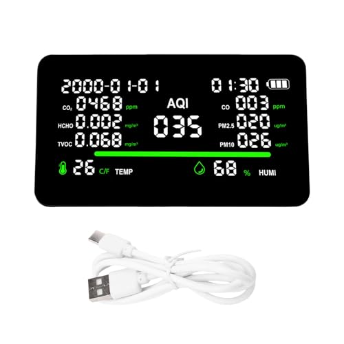 Telituny 11-in-1 Luftqualitätsmessgerät, CO2 Detektor mit HCHO/TVOC/PM2.5 Sensor, Raumklima Monitor für Zuhause & Büro mit Farbdisplay Telituny 11-in-1 Luftqualitätsmessgerät, CO2 Detektor mit HCHO/TVOC/PM2.5 Sensor, Raumklima Monitor für Zuhause & Büro mit Farbdisplay von Telituny
