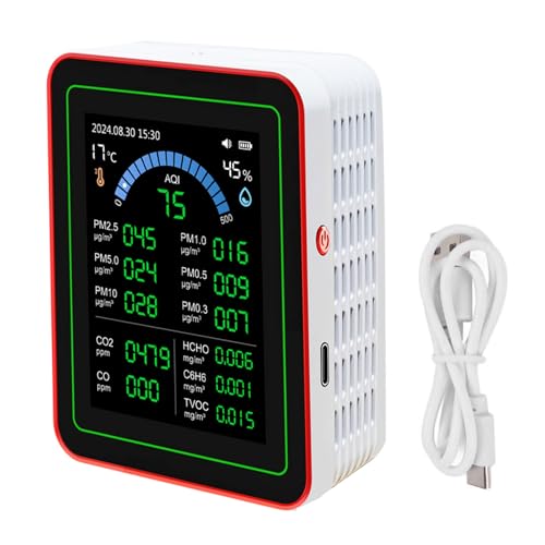 Telituny 18-in-1 Luftqualitätsmessgerät, Professioneller Raumluft Monitor mit CO2/HCHO/TVOC/PM2.5/PM10 Messung, 2,8" Farbdisplay, 2000mAh Akku, Datenaufzeichnung für Zuhause & Büro Telituny 18-in-1 Luftqualitätsmessgerät, Professioneller Raumluft Monitor mit CO2/HCHO/TVOC/PM2.5/PM10 Messung, 2,8" Farbdisplay, 2000mAh Akku, Datenaufzeichnung für Zuhause & Büro von Telituny