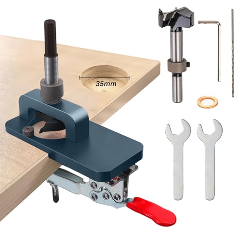 Telituny 35mm Scharnier Bohrschablone, Verdeckte Scharnierlehre, Topfscharnier Schablone, Scharnier-Lochöffner Locator Locher Jig Tool, Türschränke Lochöffner für Holzbearbeitung DIY Werkzeug von Telituny