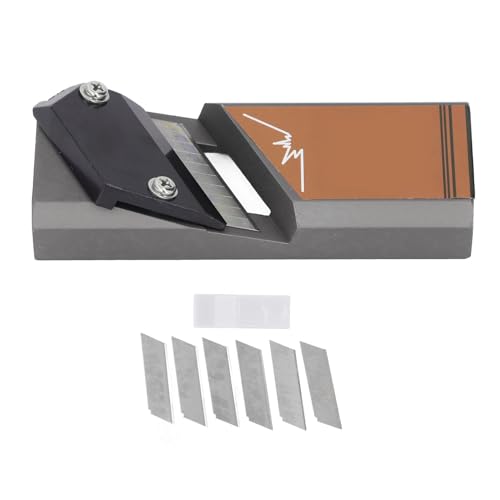 Telituny Aluminium Abfasthobel, 2-in-1 Holzwerkzeug, 0-25mm Verstellbarer 45° Winkelhobel, mit 6 Ersatzklingen, für Holz, Faserplatten, Laminat, Gipskarton von Telituny