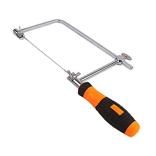 Telituny Coping Saw Mehrzweck-Kippsäge Hochfeste Bügelsägen mit 15cm Ersatzklingen-Set für die Holzbearbeitung(L) von Telituny