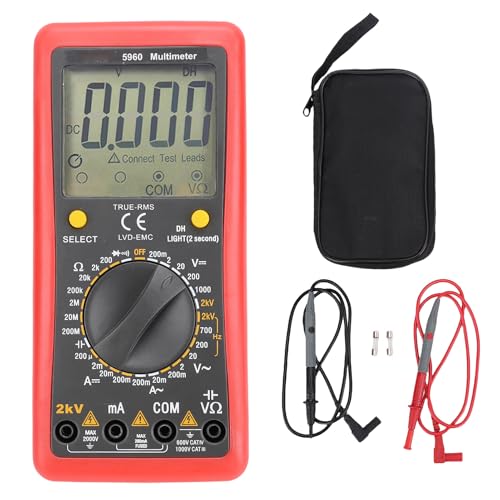 Telituny Digital Spannungsprüfer AC/DC 2000V mit stoßfestem Gehäuse, beleuchtetes LCD-Display, Einstellbarer Stand, Isolierte Testports für elektrische Tests und Verwendung Telituny Digital Spannungsprüfer AC/DC 2000V mit stoßfestem Gehäuse, beleuchtetes LCD-Display, Einstellbarer Stand, Isolierte Testports für elektrische Tests und Verwendung von Telituny