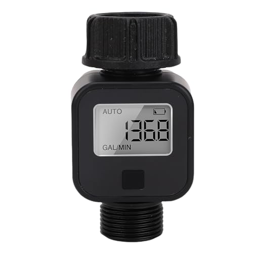 Telituny Digitaler Wasserdurchflussmesser, Durchflussmesser für Schlauch, 1,9 cm (3/4 Zoll), mit LCD-Display, 4 Messmodi, IPX6 wasserdicht, bis zu 99,999 l Fassungsvermögen für den Garten von Telituny
