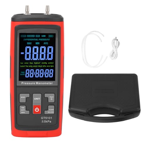 Telituny Digitales Manometer, Differenzdruckmessgerät mit ±5kPa Messbereich, LCD-Hintergrundbeleuchtung, Datenspeicherung, 1000mAh Akku, für HLK, Gasgeräte, Reinräume & Labortests Telituny Digitales Manometer, Differenzdruckmessgerät mit ±5kPa Messbereich, LCD-Hintergrundbeleuchtung, Datenspeicherung, 1000mAh Akku, für HLK, Gasgeräte, Reinräume & Labortests von Telituny