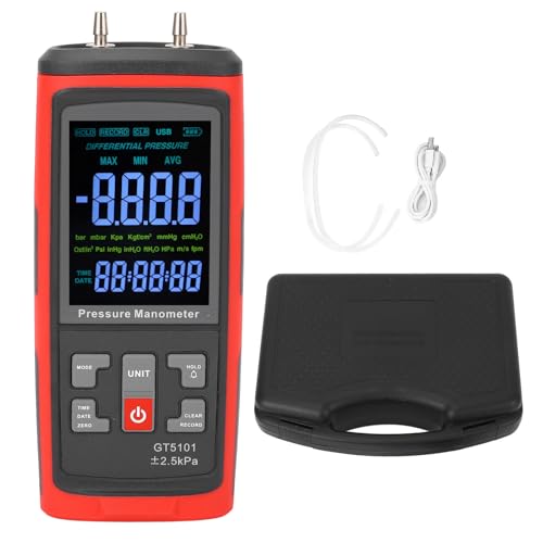 Telituny Digitales Manometer, Handheld Druckmessgerät mit Temperaturmessung, ±2,5kPa Messbereich, LCD-Hintergrundbeleuchtung, 1000mAh Akku, Datenspeicherung für HLK & Gasanlagen Wartung Telituny Digitales Manometer, Handheld Druckmessgerät mit Temperaturmessung, ±2,5kPa Messbereich, LCD-Hintergrundbeleuchtung, 1000mAh Akku, Datenspeicherung für HLK & Gasanlagen Wartung von Telituny
