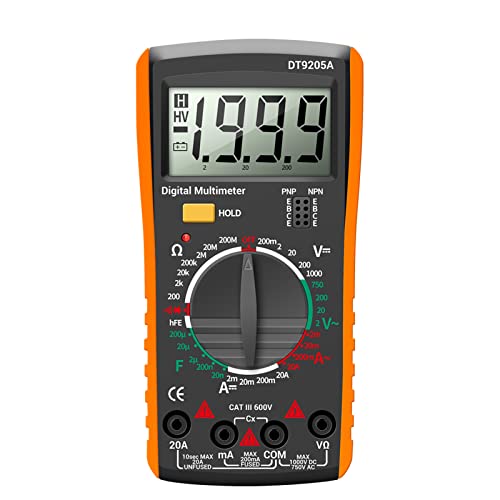 Telituny Digitales Multimeter, DT9205A AC/DC Voltmeter Ohmmeter Amperemeter Spannungsprüfer Strommessgerät mit LCD-Hintergrundbeleuchtung, Widerstand Kapazität Tester, für elektrische Ausrüstung Telituny Digitales Multimeter, DT9205A AC/DC Voltmeter Ohmmeter Amperemeter Spannungsprüfer Strommessgerät mit LCD-Hintergrundbeleuchtung, Widerstand Kapazität Tester, für elektrische Ausrüstung von Telituny