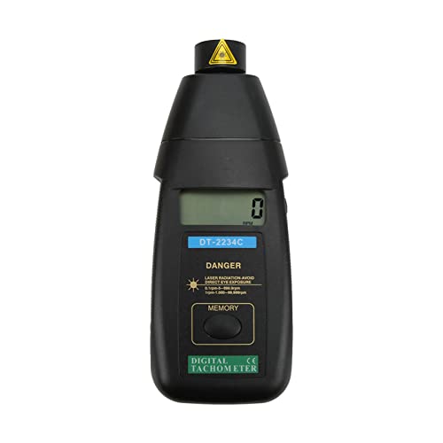 Telituny Digitales Tachometer, 2,5-99999 U/min Präzisions-Drehzahlmesser, ±0,05% Genauigkeit Tacho, Automatikbereich für Lager/Schaufeln von Telituny