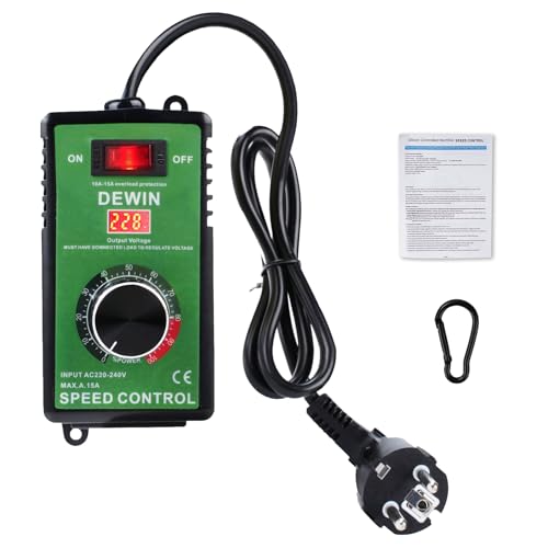 Telituny Drehzahlregler 230V, 15A Motor Geschwindigkeitsregler Mit Überlastschutz, Motor Lüftersteuerung Stufenloser Drehzahlregler, 4000W, für Winkelschleifer Bläser Handbohrer Kreissägen (EU) von Telituny