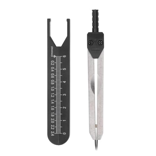 Telituny EKG Caliper, 0-2,4 Zoll EKG-Edelstahl Messlineal EKG Teiler Lineal Messwerkzeug zur Messung Krankenpflege Messen Elektrokardiographen mit verstellbaren Schrauben(Schwarz) von Telituny