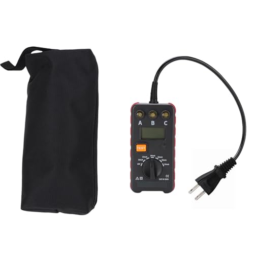 Telituny ETCR8610 FI-Prüfgerät, RCD Tester, Fehlerstromschutzschalter-Prüfer, Steckdosentester, Differenzstrom-Messgerät, Tragbarer Prüfer für Elektriker (EU -Stecker 100‑240V) von Telituny