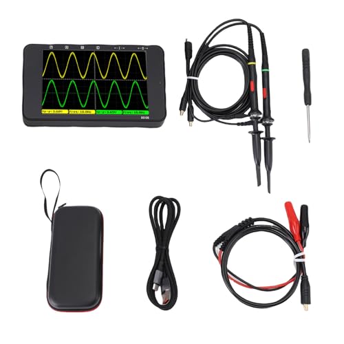 Telituny Handoszilloskop, 50MHz Tragbares Oszilloskop mit Signalgenerator, 25s Digitales Oszilloskop 2 Kanäle, 3.5" IPS Display, 128K Speichertiefe für Elektronik von Telituny