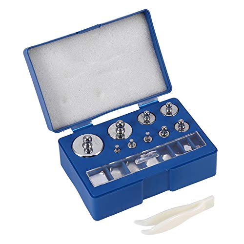 Telituny Kalibriergewicht, 17 Stück 211.1g Nr. 45 Stahl 10mg-100g Gramm Präzisionskalibrierung Gewichtsset Test Edelstahl kalibriergewichte Set für Digital Schmuck Waage Labor Studium Gewichte von Telituny