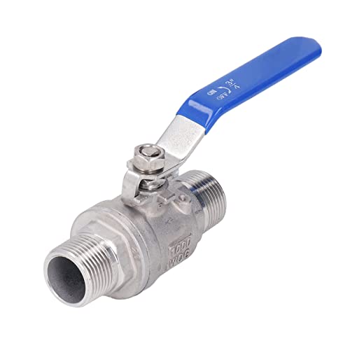 Telituny Kugelhahn 3/4 zoll, Edelstahl 304 NPT Kugelhahn mit Hebelgriff, Außengewinde, Manueller Antrieb Hebel-Absperrventil Absperrhahn, für Wasserpumpen, Außenwasserhähne, Wasseranschlüsse von Telituny