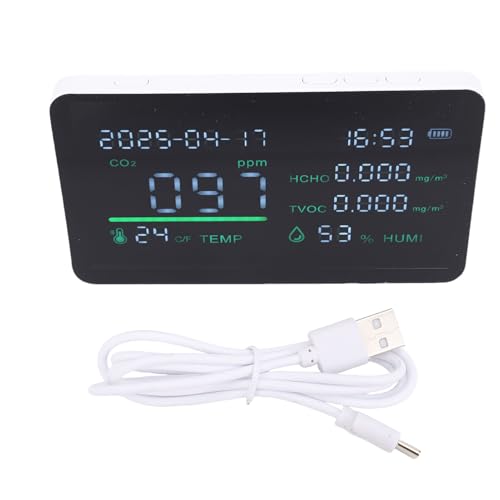 Telituny Luftqualitätsmessgerät, Formaldehyd-Messer, TVOC Detektor, Raumklima Monitor, Temperatur & Feuchtigkeit Sensor, Tragbarer Lufttest für Zuhause & Büro von Telituny