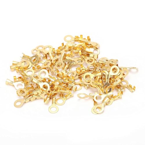 Telituny M5 Lug Ring Terminal, Messing-Ringkabelschuh 100 Stück Kabelschuh-Ringkabelschuh blankes Messing kaltgepresstes Kabel Crimpverbinder für elektrische Komponenten Batteriekabel M5 5.2mm Telituny M5 Lug Ring Terminal, Messing-Ringkabelschuh 100 Stück Kabelschuh-Ringkabelschuh blankes Messing kaltgepresstes Kabel Crimpverbinder für elektrische Komponenten Batteriekabel M5 5.2mm von Telituny