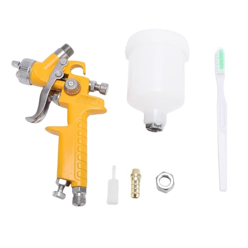 Telituny Mini Spritzpistole, Luftspritzpistole 1mm Düse, HVLP Spritzpistole für Autolackierung, Möbel, Wände, mit 3 Reglern, Aluminium Gehäuse von Telituny
