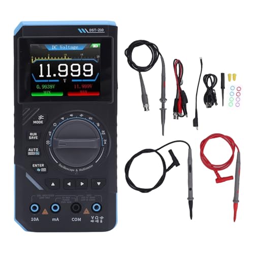 Telituny Oszilloskop Multimeter, DST 210 2-in-1 Digitales Oszilloskop mit 10MHz Bandbreite, 48MSa/s Abtastrate, Signalgenerator, True RMS, 3000mAh Akku für Elektrische Tests & Diagnostik Telituny Oszilloskop Multimeter, DST 210 2-in-1 Digitales Oszilloskop mit 10MHz Bandbreite, 48MSa/s Abtastrate, Signalgenerator, True RMS, 3000mAh Akku für Elektrische Tests & Diagnostik von Telituny