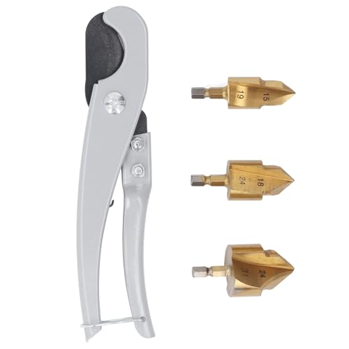 Telituny PPR Rohr Fräser Set, 3-tlg Senkbohrer für Kunststoffrohre, 1/4 Zoll Sechskant Bohrersatz für Rohrinstallation, Installateur Werkzeuge mit Rohrschneider Telituny PPR Rohr Fräser Set, 3-tlg Senkbohrer für Kunststoffrohre, 1/4 Zoll Sechskant Bohrersatz für Rohrinstallation, Installateur Werkzeuge mit Rohrschneider von Telituny