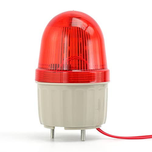 Telituny Rotes Warnleuchte, 110dB Blitz-Sirene Kontrollleuchte Tonalarm und LED-Licht, Geringem Stromverbrauch Notlicht Warnlampe mit Summer für Familien, Hotels und öffentliche Gebäude(24V) von Telituny