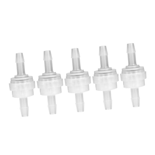Telituny Rückschlagventil Einweg, 5er Set Lebensmittelechtes PP Rückschlagventil 120°C Beständig, 3.8mm/4.9mm Innendurchmesser für Wasser Luft Systeme, 5.0mm/6.0mm Außendurchmesser (6 mm) von Telituny