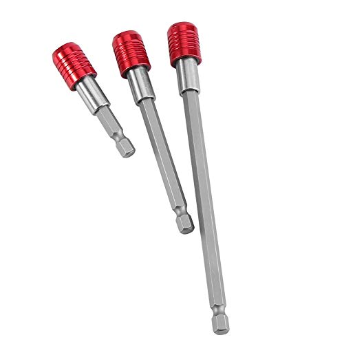 Telituny Sechskantschaft Buchse Adapter, 1/4" Magnetisch Bithalter 60mm/100mm/150mm Edelstah Schnellwechsel Bohrer Verlängerungsstange Bit Set für Schrauben, Muttern, Bohrschrauber(Rotes) von Telituny