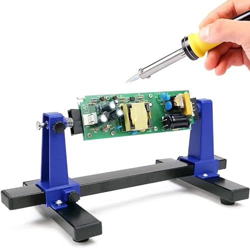 Telituny Verstellbarer Platinenhalter, 20x14cm Leiterplattenhalter 360° Drehbarer PCB-Klemmhalter Magnetischer PCB Leiterplatten Halter Lötmontageklemme, für Klemmen Reparieren Entlöten Nacharbeiten von Telituny