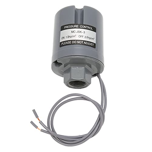 Telituny Wasserpumpe Druckschalter, 1.8-2.6bar Zinklegierung Druckwächter, 3/8NPT Gewinde Automatischer Pumpenschalter, Silber Doppelkontakt für Kalt Warmwasser Pumpen Telituny Wasserpumpe Druckschalter, 1.8-2.6bar Zinklegierung Druckwächter, 3/8NPT Gewinde Automatischer Pumpenschalter, Silber Doppelkontakt für Kalt Warmwasser Pumpen von Telituny