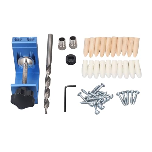 Telituny Zapfenloch Schablone Set, Aluminium Legesystem mit Bohrern & Stopfen, Professionelle Holzverbindungsschablone für Möbelbau Kabinettrahmenkonstruktion Telituny Zapfenloch Schablone Set, Aluminium Legesystem mit Bohrern & Stopfen, Professionelle Holzverbindungsschablone für Möbelbau Kabinettrahmenkonstruktion von Telituny
