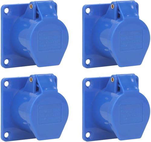 Verdeckte Industriesteckdose, 4 Sets 3 Polig 16A Outdoor-Steckdose, IP44 Wasserdicht Schutzkontakt-Einbau-Steckdosen unterputz CEE Aussensteckdose für Strom Brennereien Werkstatt Camping(220–250V) von Telituny